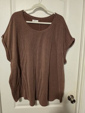 24/7 By MAURICES Effortless Dusty Rose Knit Tunic Top